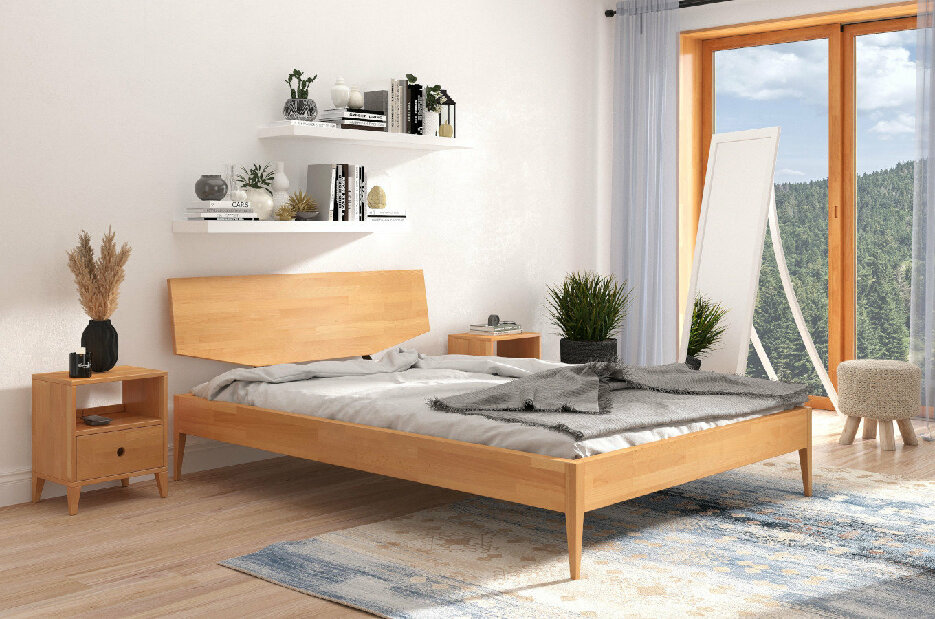 Manželská postel 140 cm Scandinavian (bez roštu a matrace) (buk)