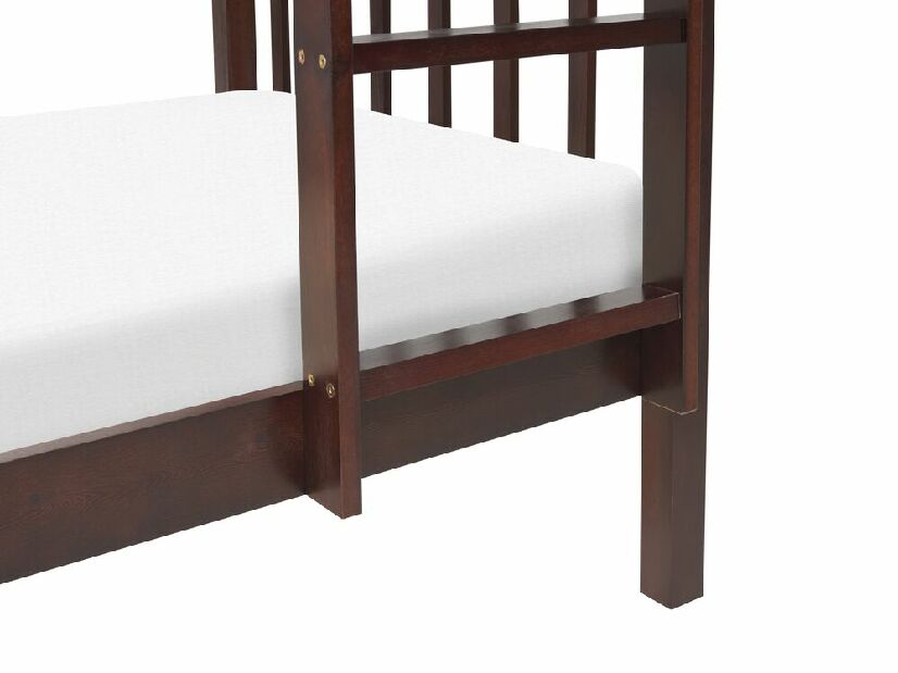 Patrová postel 90 cm Rigel (tmavé dřevo) (s roštem)