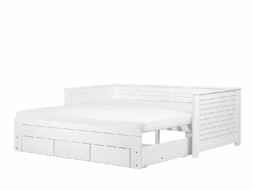 Rozkládací postel 91 cm CAJUN (s roštem) (bílá)