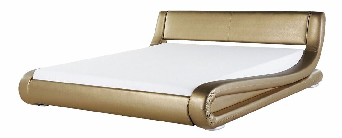 Manželská vodní postel 160 cm Anais (zlatá) (s roštem a matrací)