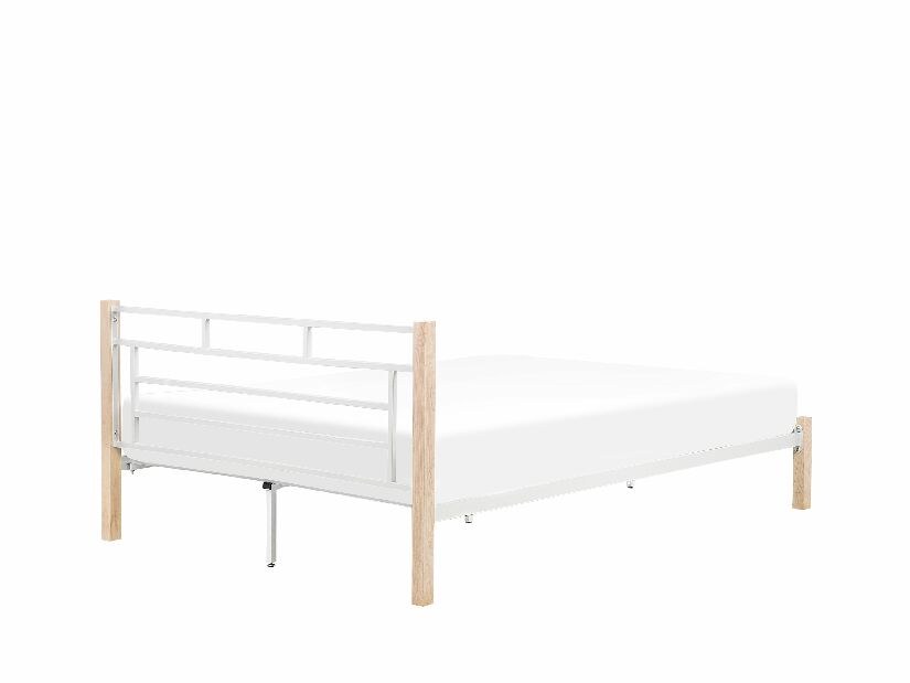 Manželská postel 160 cm GARRONE (s roštem) (bílá)