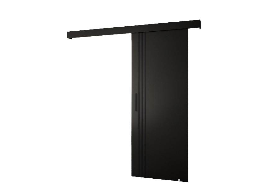 Posuvné dveře 90 cm Sharlene VI (černá matná + černá matná + černá)