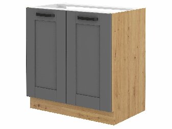 Dolní kuchyňská skříňka pod dřez Lucid 80 ZL 2F BB (dub artisan + dustgrey)