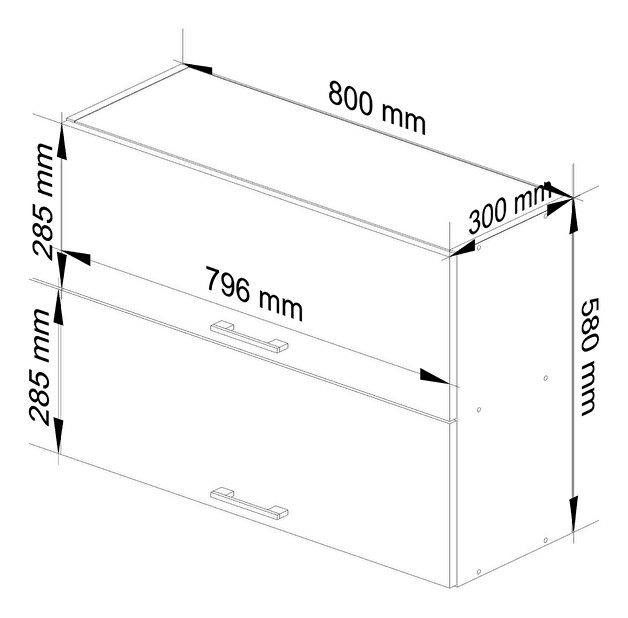 Horní kuchyňská skříňka Ozara W80 G2 (bílá)
