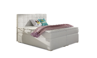 Kontinentální postel 180 cm Abbie (bílá) (s matracemi)