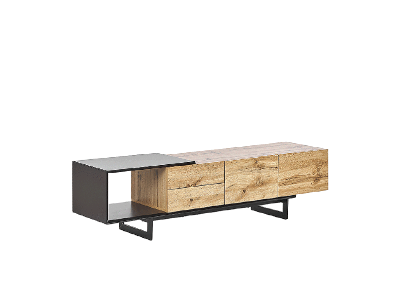 TV stolek/skříňka FIRE (světlé dřevo + černá)