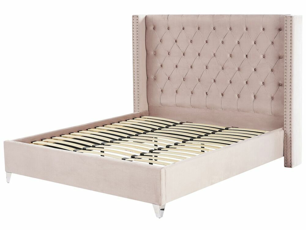 Manželská postel 180 cm Lubbka (růžová) (s roštem)