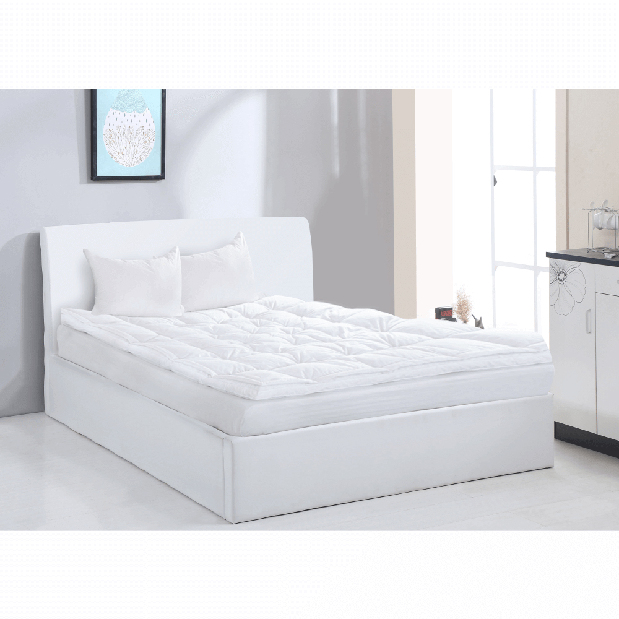 Manželská postel 180 cm Kralla (bílá) (s roštem)