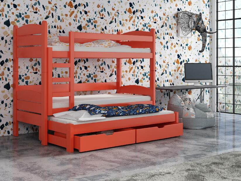 Dětská patrová postel 90 cm Celsa (pomeranč)