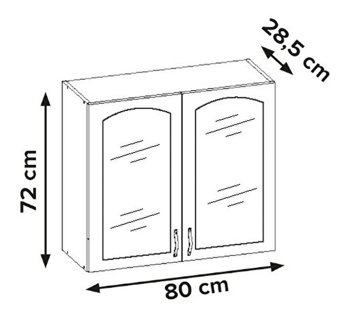 Dolní kuchyňská skříňka Abram AL6/G80W (dub samoa + cappuccino + bílý lesk)