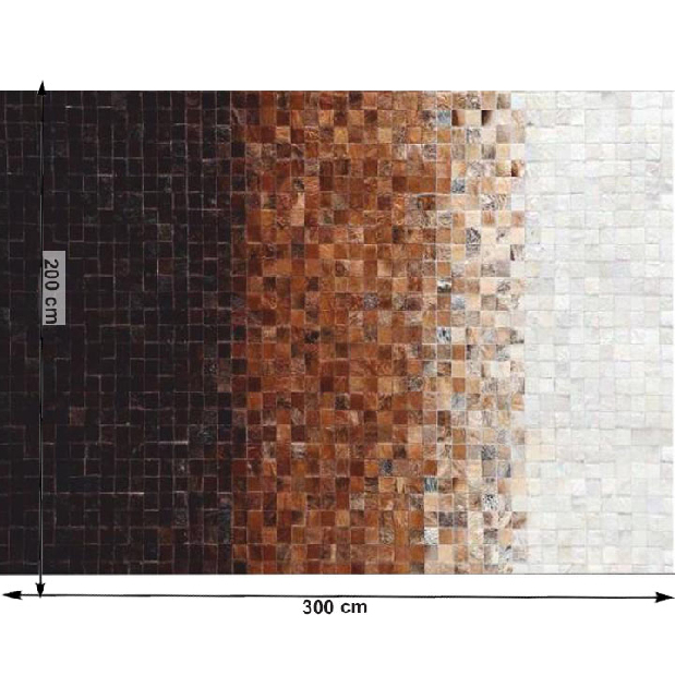Kožený koberec 120x180 cm Korlug TYP 07 (hovězí kůže + vzor patchwork)
