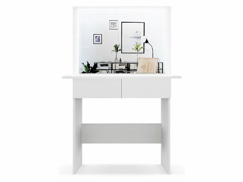 Toaletní stolek Vivi (bílá) (s LED osvětlením)