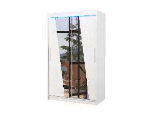 Šatní skříň Tolex (bílá) (s led osvětlením) (se zrcadlem)