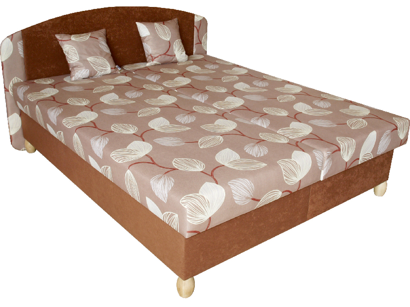 Manželská postel 180 cm Benab Paris Melody hnědá/Vento hnědá (s rošty, matracemi a 2 ks polštářů)