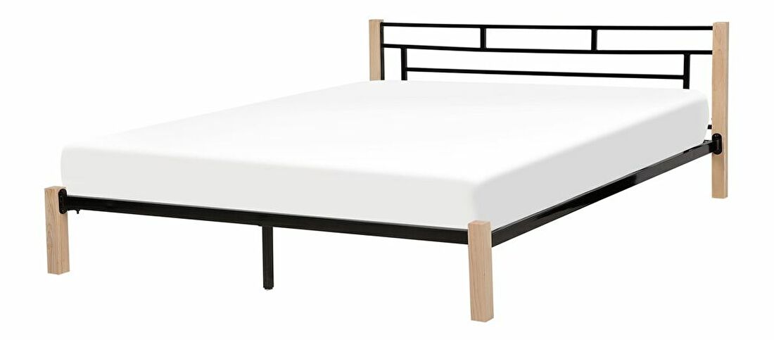 Manželská postel 180 cm GARRONE (s roštem) (černá)