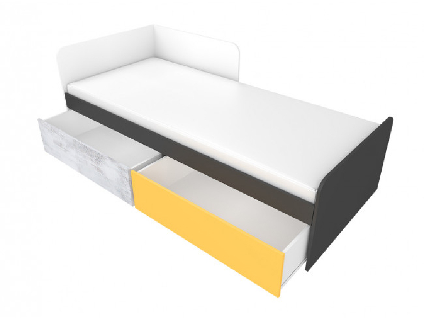Jednolůžková postel 90 cm Bryn B7 (s roštem a úl. prostorem) (L)