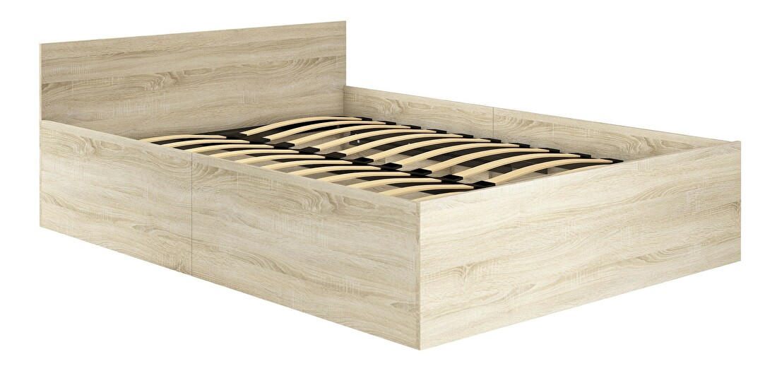 Manželská postel Cosimo (dub sonoma) (s roštem a úl. prostorem)