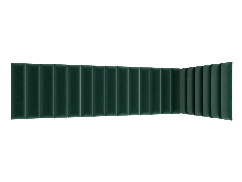 Set 20 čalouněných panelů Quadra 210x90x60 cm (zelená)