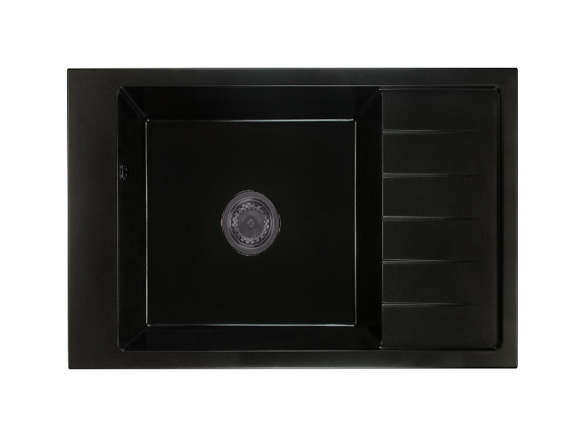 Kuchyňský dřez Lurano (černá) (bez otvoru pro baterii) (P)