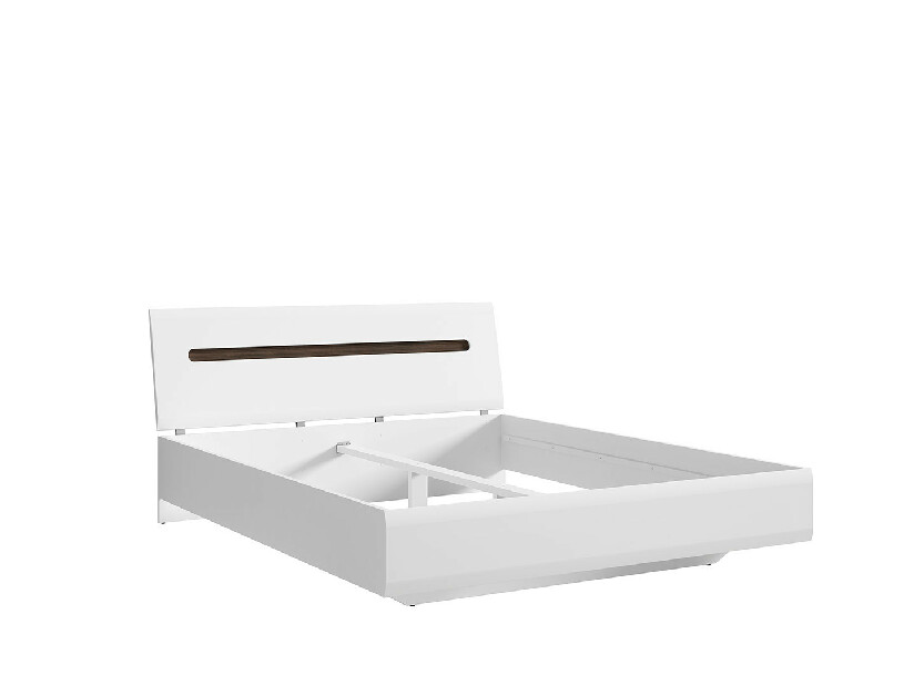 Manželská postel 160 cm BRW Azteca Trio LOZ/160 (bílá + lesk bílý)