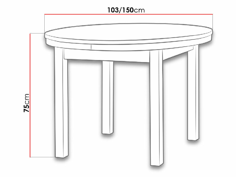 Jídelní stůl Harry 100/130 IV (pro 2 až 4 osoby) (bílá) *výprodej