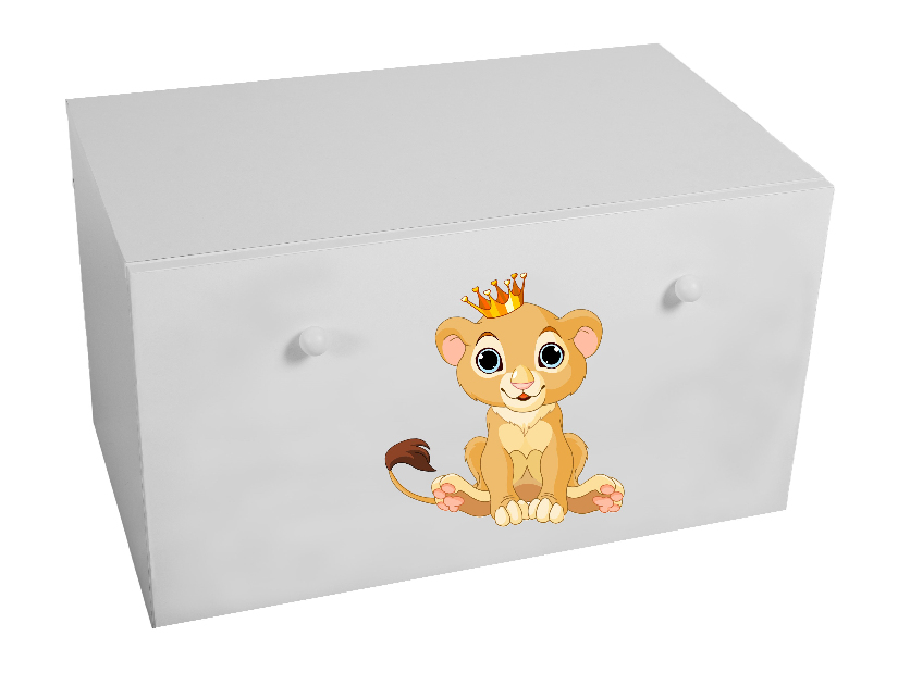 Úložný box pro děti Ione (bílá + lvík)
