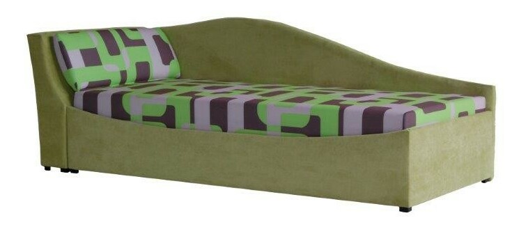 Jednolůžková postel (válenda) 90 cm BRW Boston zelená (L) (s roštem a matrací)