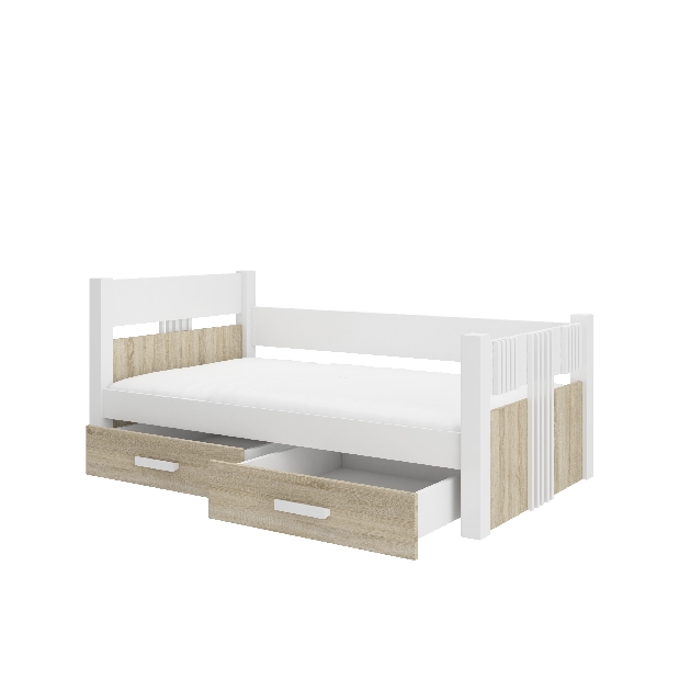 Dětská postel 200x90 cm s materacom Buppi (sonoma)