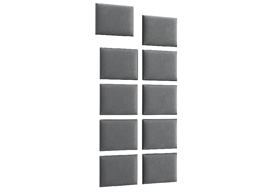 Set 10 čalouněných panelů Quadra 100x200 cm (šedá)