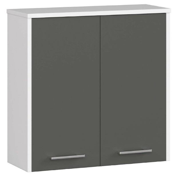 Závěsná koupelnová skříňka Farid TYP5 (bílá + grafit šedý)