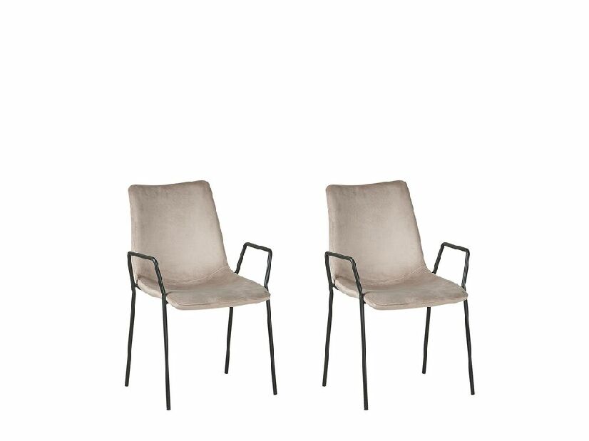 Set 2 ks. jídelních židlí JERSO (šedohnědá)