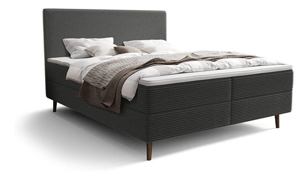 Manželská postel 140 cm Napoli Comfort (tmavě zelená) (s roštem, s úl. prostorem)
