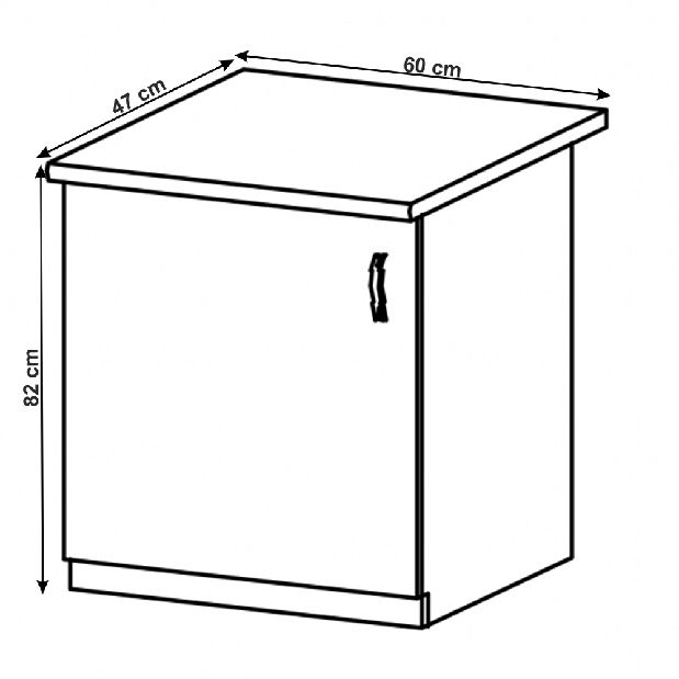 Dolní kuchyňská skříňka D601F Lanaya (bílá + šedá matná) (L)