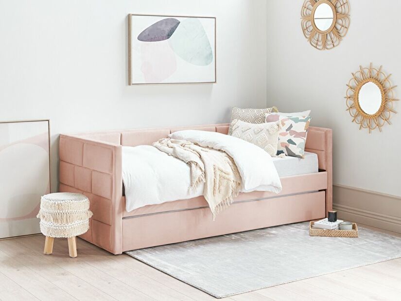 Jednolůžková postel 200 x 90 cm Chaza (růžová)
