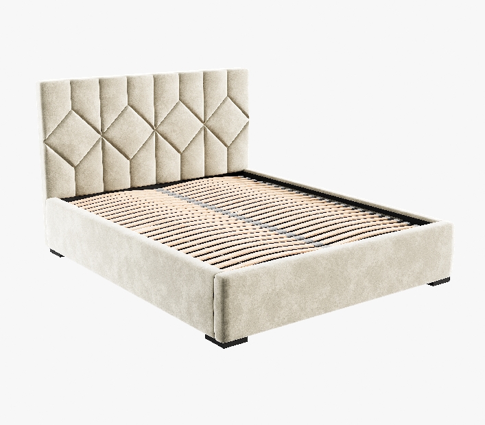 Čalouněná postel 180x200 cm Veggie 1 (béžová)