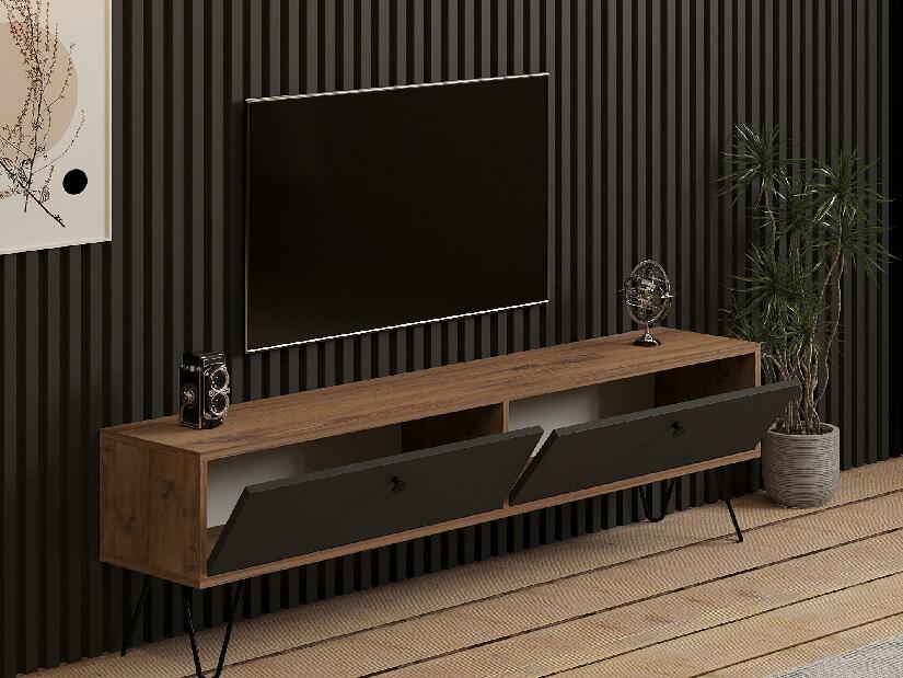 TV stolek/skříňka Slay (atlantická borovice + černá)