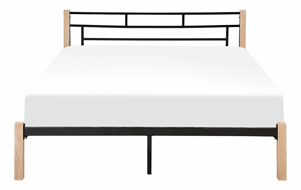 Manželská postel 160 cm GARRONE (s roštem) (černá)