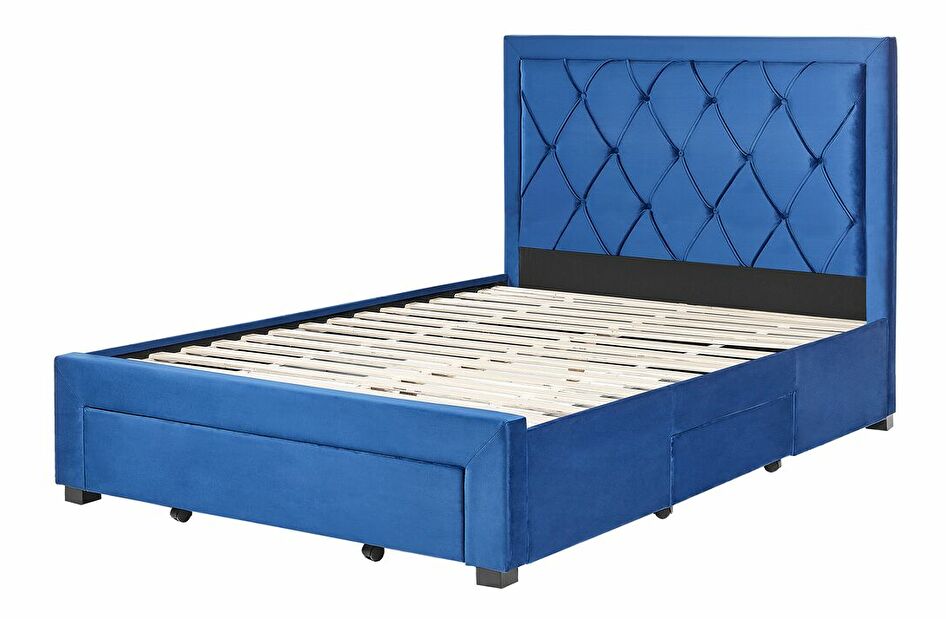 Manželská postel 140 cm Levi (modrá)