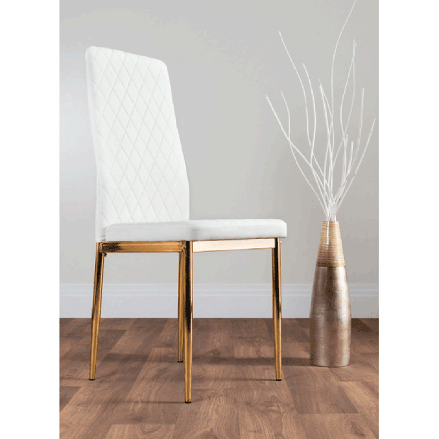 Jídelní židle Sodal (bílá + zlatá)