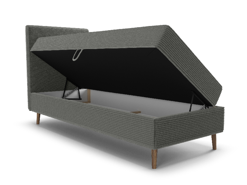 Jednolůžková postel 90 cm Napoli Comfort (tmavě zelená) (s roštem, s úl. prostorem)