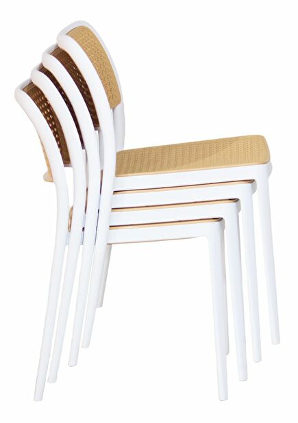 Jídelní židle RAVIN (bílá + béžová)