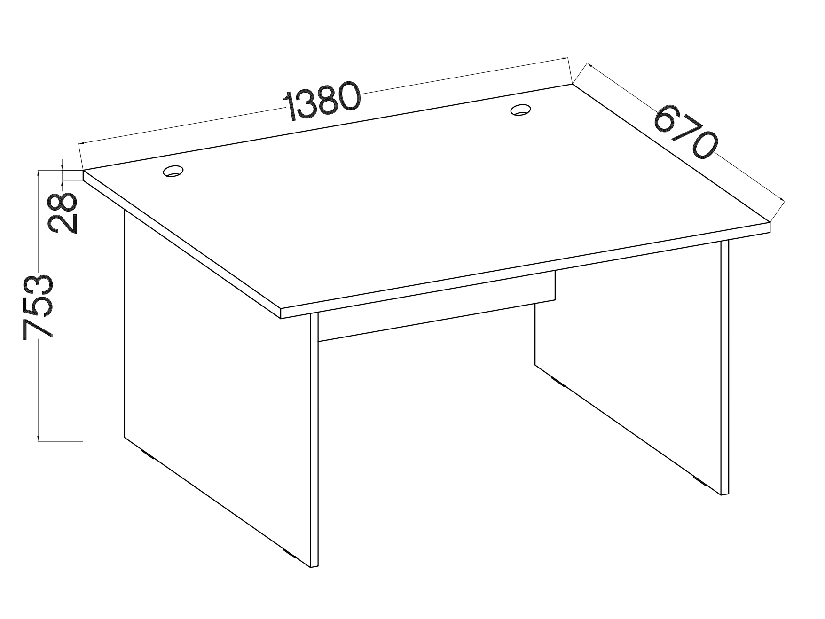 Pc stolek Mantela 170 (světle šedá)