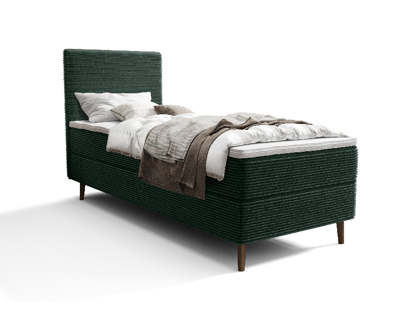 Jednolůžková postel 90 cm Napoli Comfort (zelená) (s roštem, s úl. prostorem)