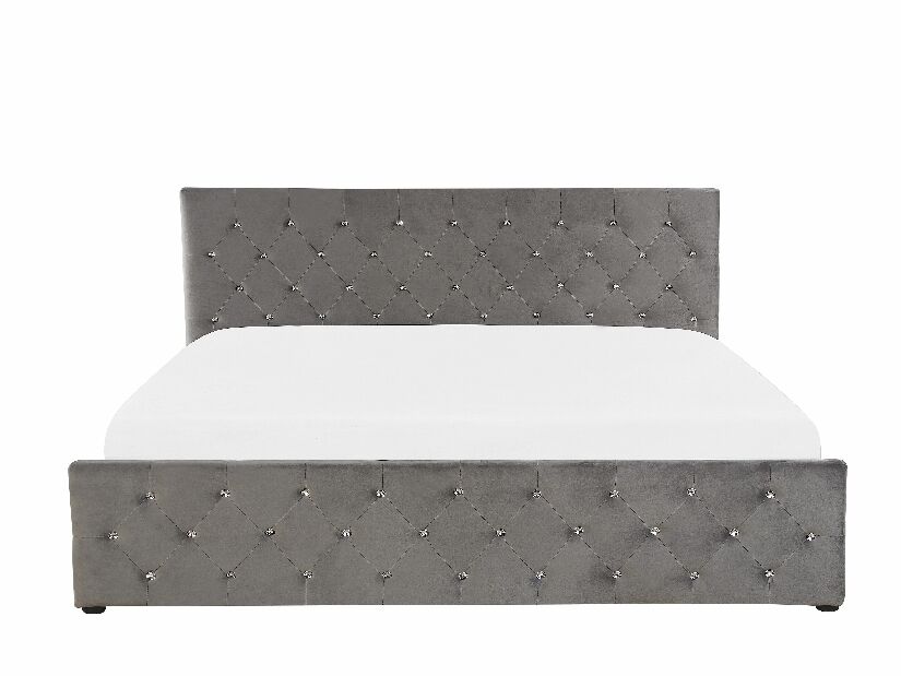 Manželská postel 180 cm AMESIA (šedá) (s roštem a úl. prostorem)