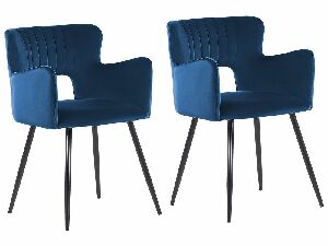  Set 2 ks jídelních židlí Shelba (tmavě modrá)
