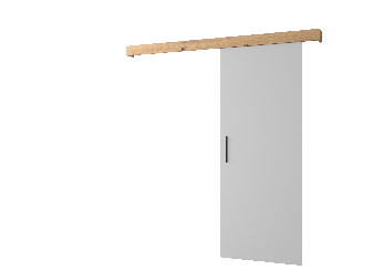 Posuvné dveře 90 cm Sharlene I (bílá matná + dub artisan + černá)