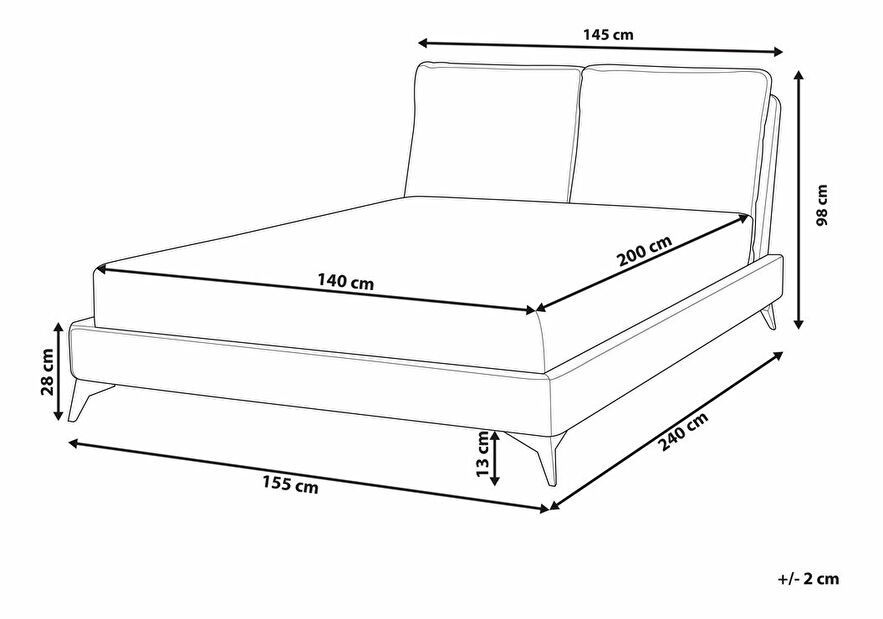 Manželská postel 140 cm Mellody (sivobéžová) (s roštem)