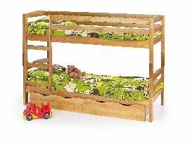 Patrová postel 80 cm Sana (masiv, s roštem a matrací) (borovice)