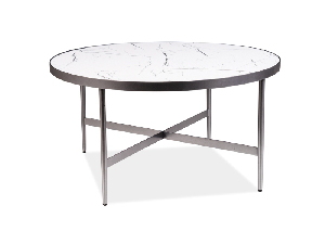Konferenční stolek Daphine (mramor bílý + šedá)