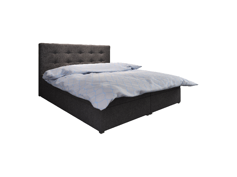 Manželská postel Boxspring 140 cm Fade 1 (černá) (s matrací a úložným prostorem)